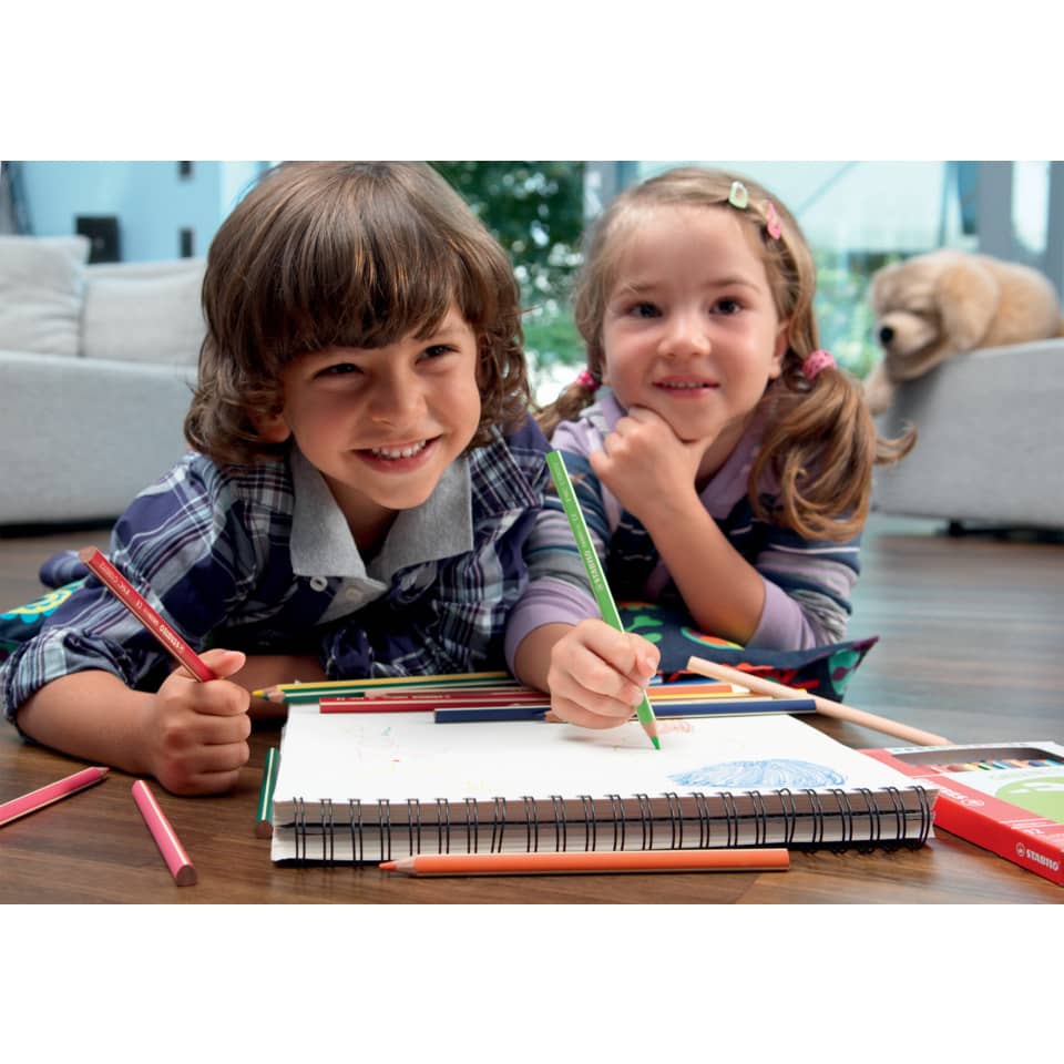 Kinder, Zeichnen, Bunte Stifte, Skizzenbuch, Paar Kinder