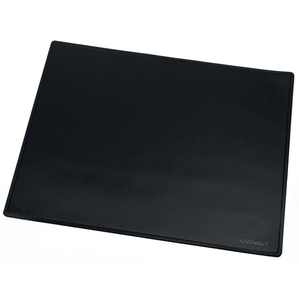 Schreibtischunterlage, Mauspad, glatte Oberfläche, schwarz, Gummi/Kunststoff Oberseite, Mauspad, Schreibtischunterlage, Schwarz, Rutschfest, Q-Connect