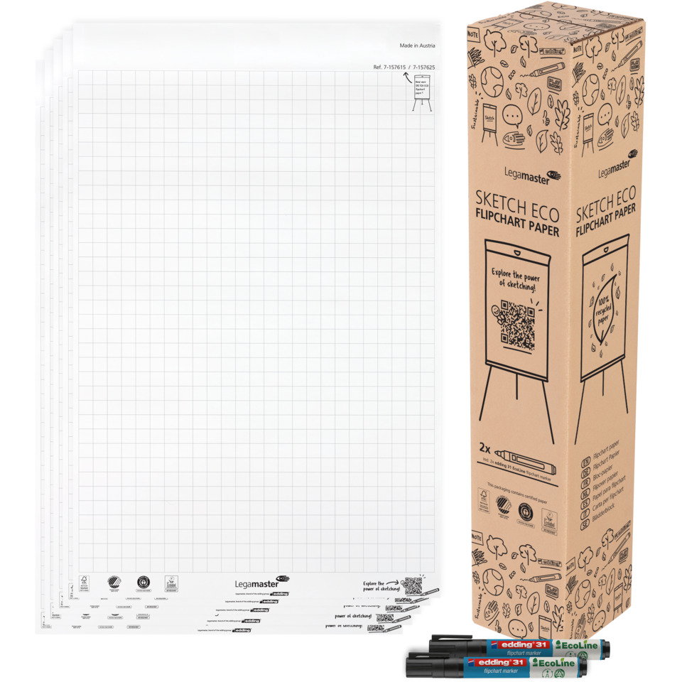 Flipchartpapier, Gitterpapier, Bögen, Öko-Papier, Verpackungskarton