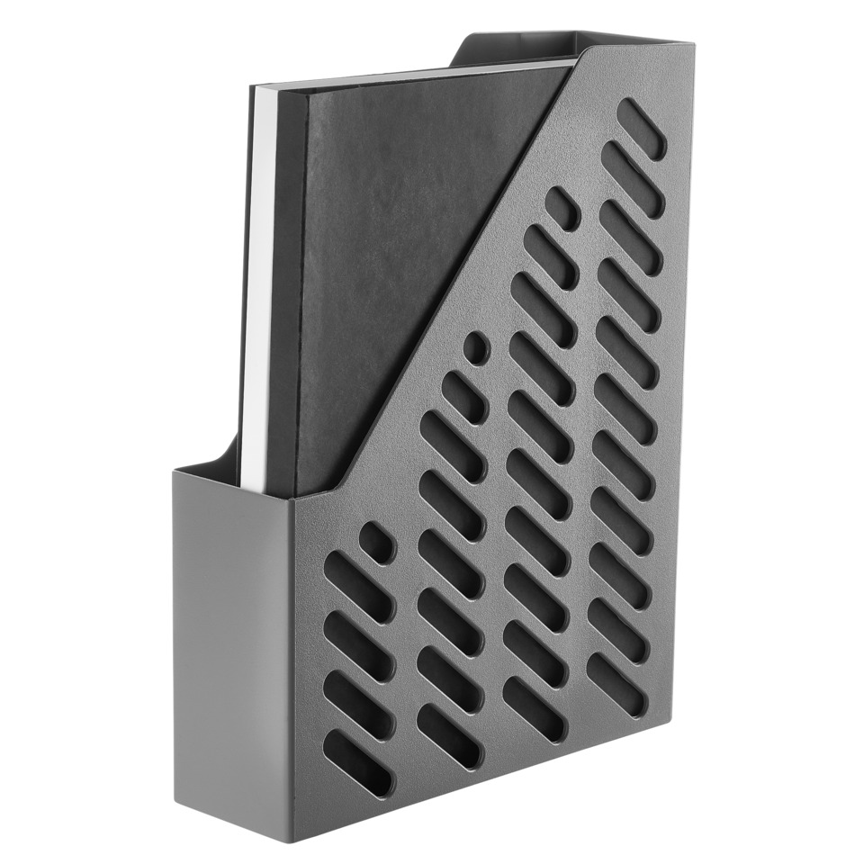 Magazinhalter, Dokument-Organizer, Schlitzmetall, Schreibtischzubehör, Grau
