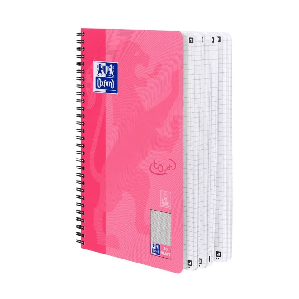 Spiralnotizbuch, Notizheft, Pink, Linierte Seiten, Oxford