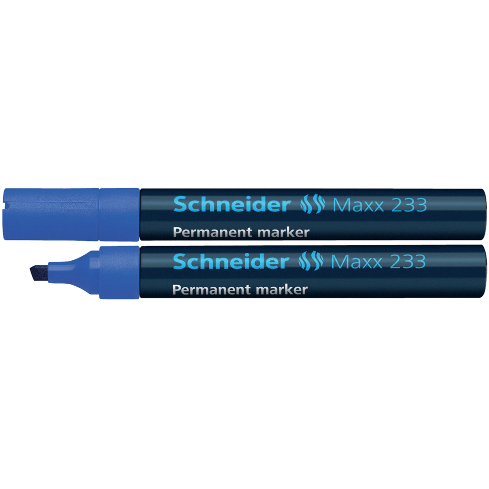 Permanentmarker, Marker, Blau, Kopfstift, Schneider Maxx 233