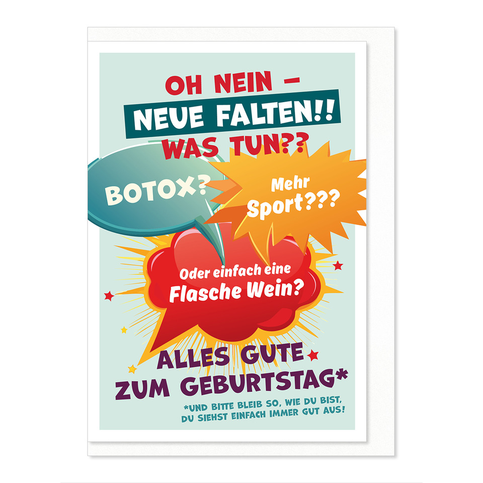 Karte, Geburtstag, Comic-Style, Explosionsdesign, Grußkarte