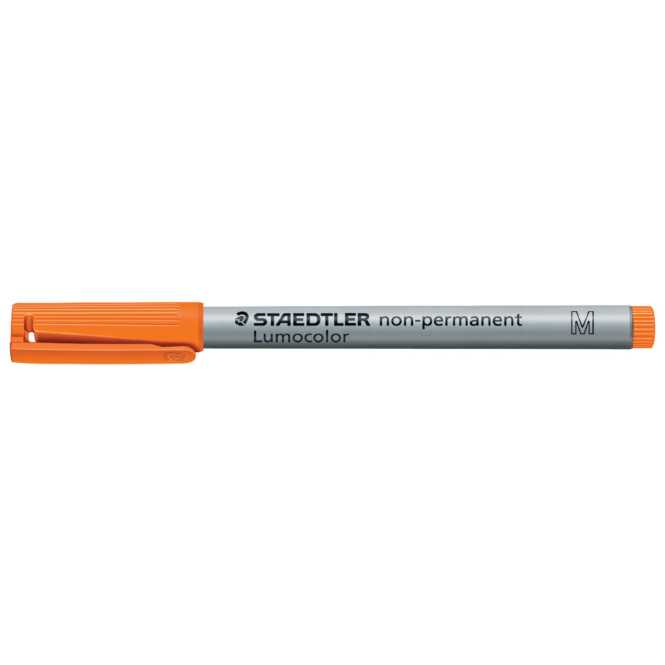 Marker, Lumocolor, Staedtler, Nicht-permanent, orange, Kappe orange