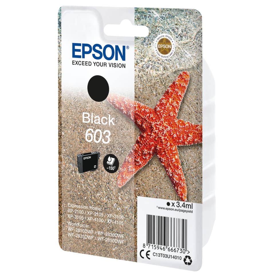 Tintenpatrone, Druckerpatrone, Black-603, Starfish-pattern?, Sand/Hintergrund