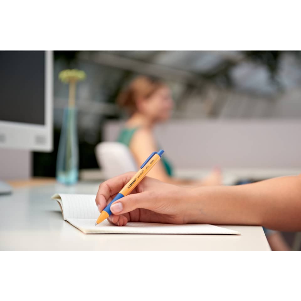 stift, notizbuch, handschrift, blau, orange