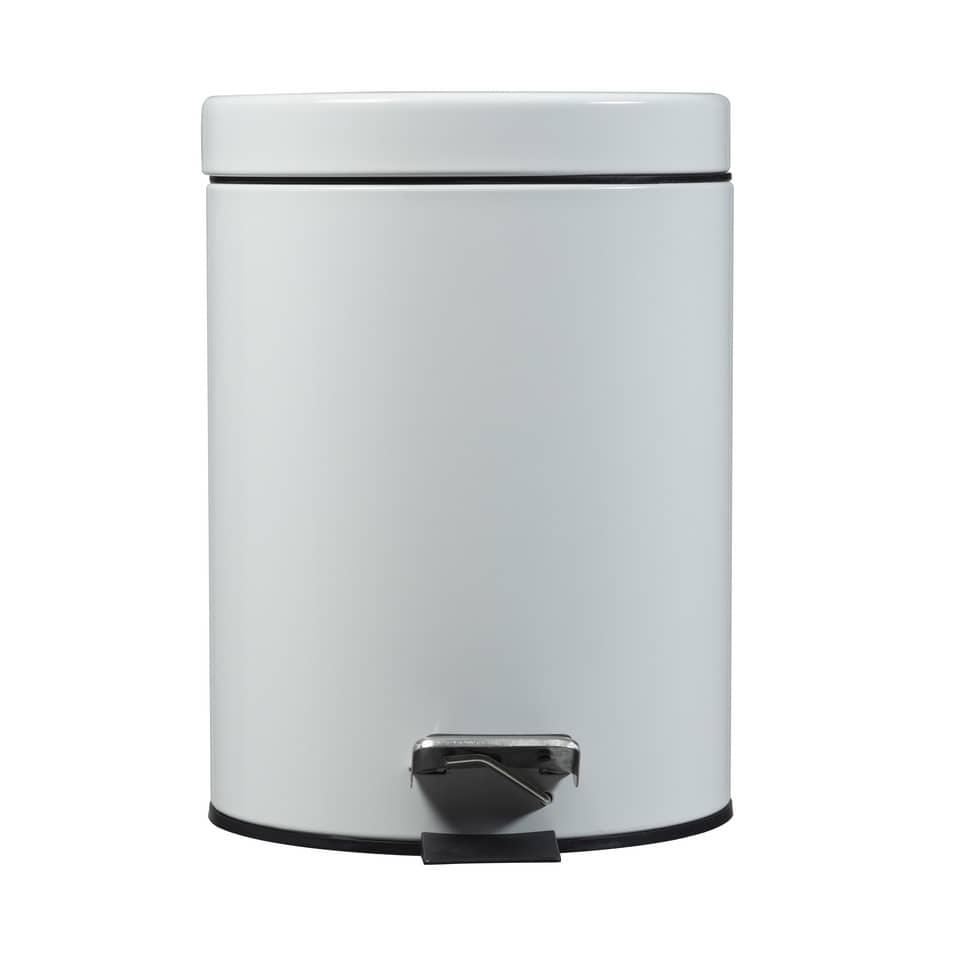 Abfalleimer, Mülleimer, Pedalbehälter, Rund, Silber
