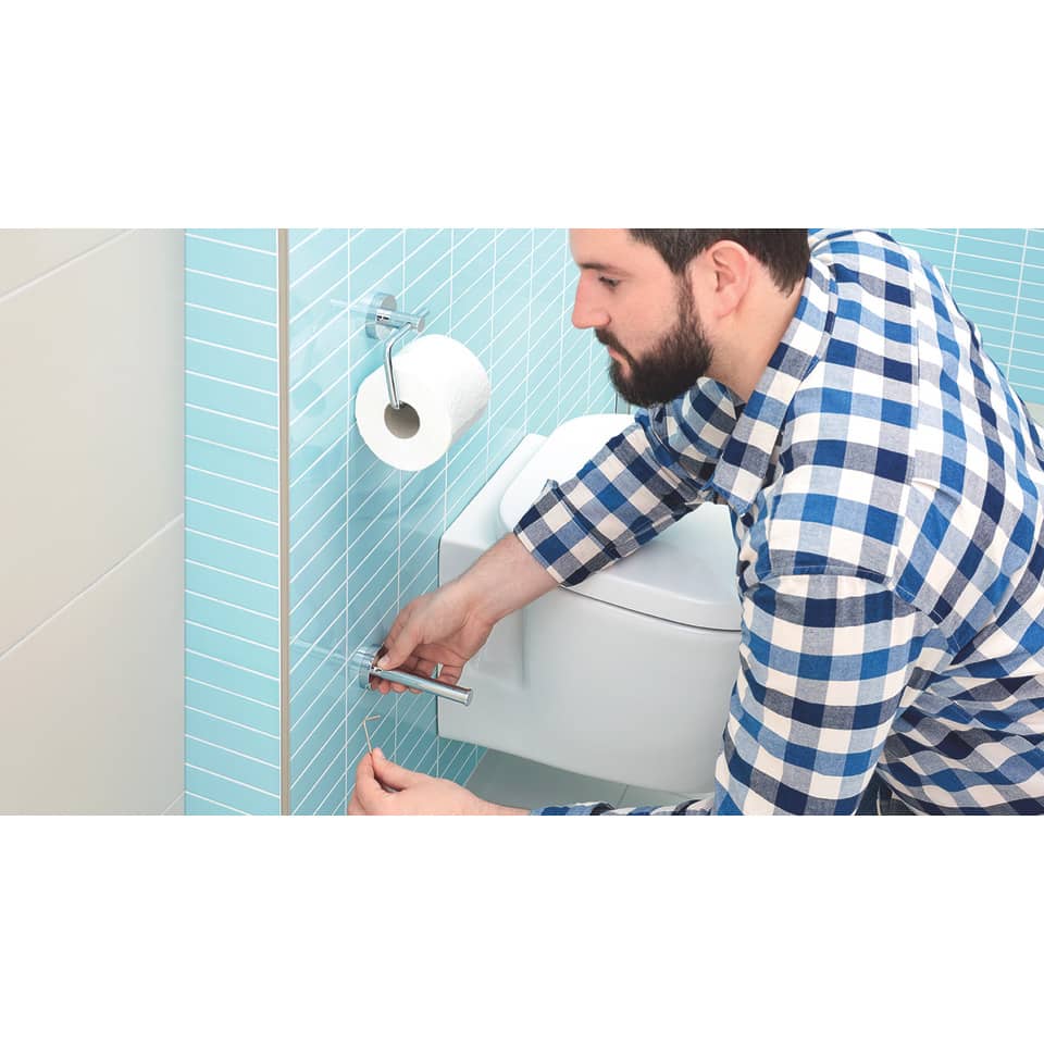Toilet, WC, Spülknopf, Befestigung, Rollenklemme