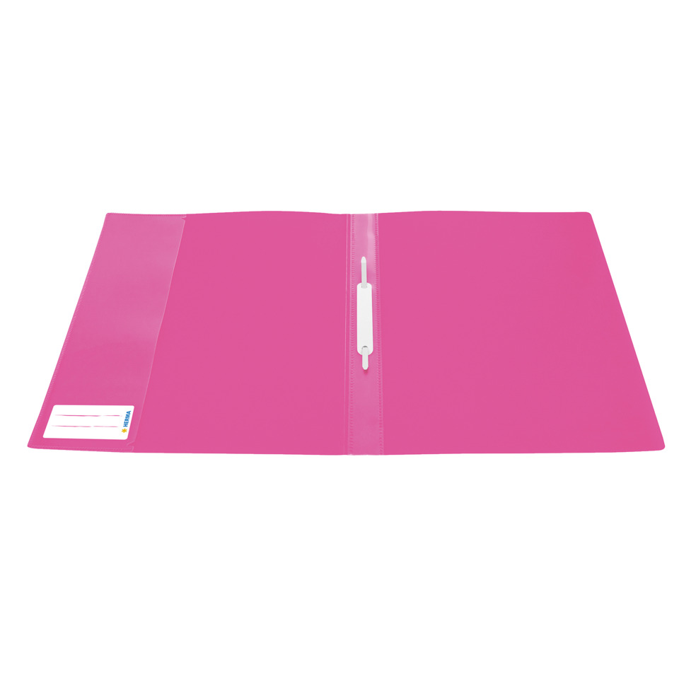 Ordner, Klemmverschluss, Reißverschluss, Farbe Pink, Klarsichtfenster