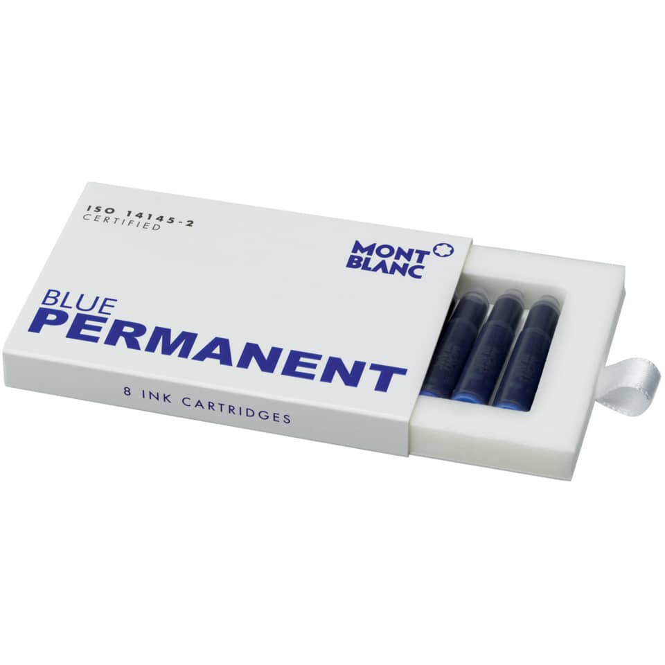 Tintenpatronen dokumentenecht, 8 Stück, blau MONT BLANC MB128208