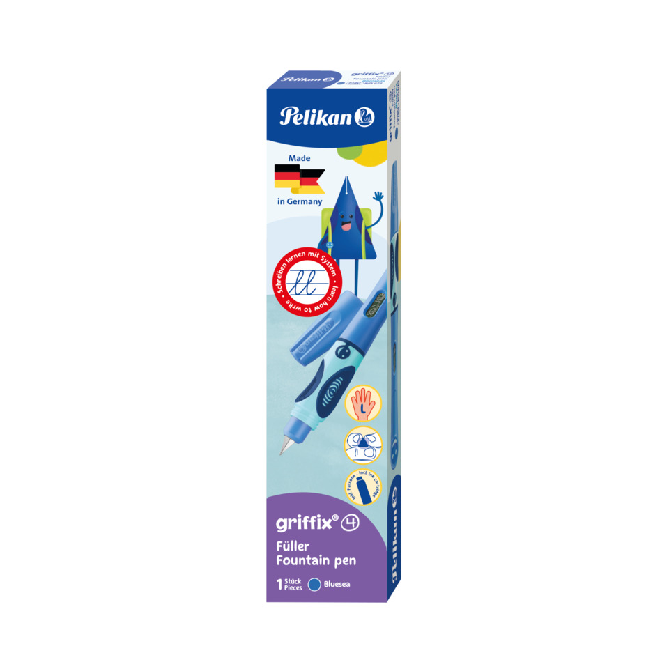 Fountain pen, Blauer Stift, Griffstift, Tintenstift, In Deutschland hergestellt