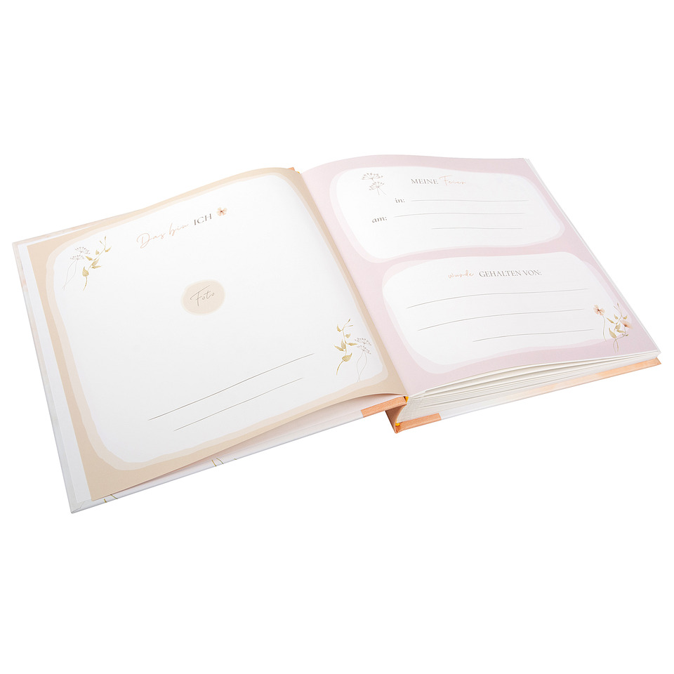 Fotoalbum, Poesiealbum, Notizheft, Blumenmuster, Pastellfarben