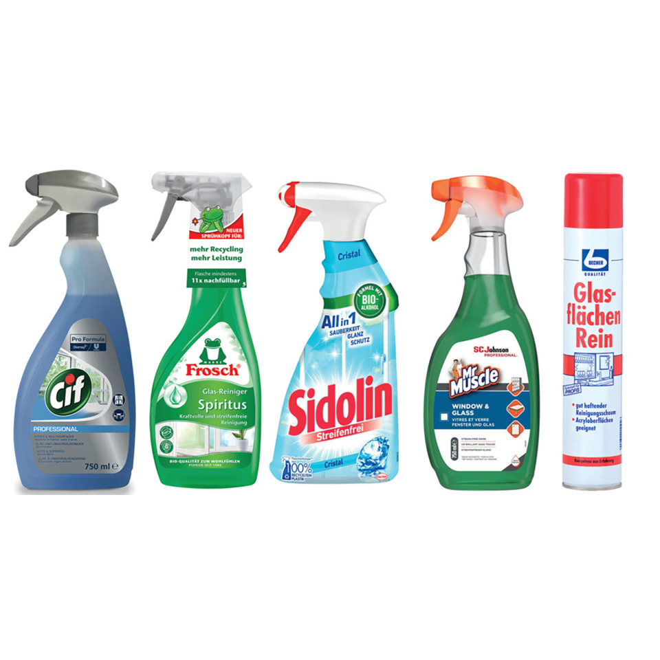 Putzmittel, Reinigungsreiniger, Spray, Glasreiniger, Flasche