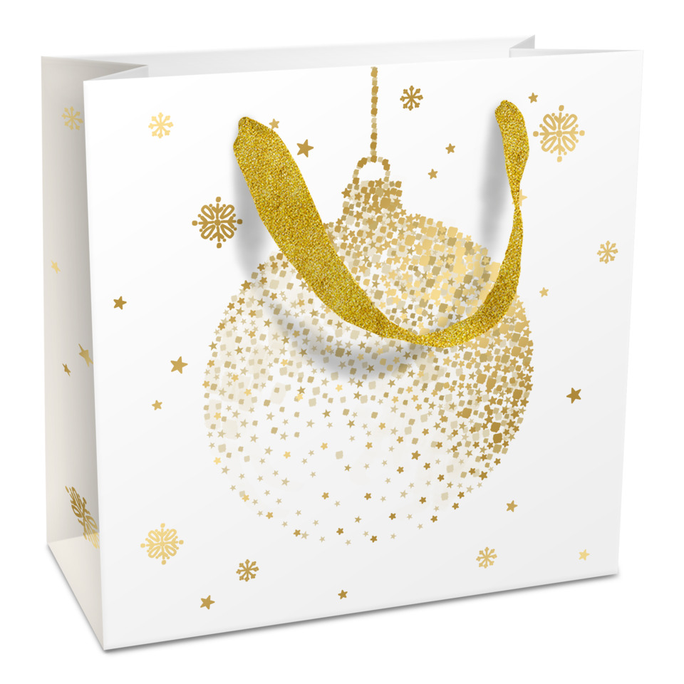 Weihnachtsgeschenk, Goldene Kugel, Glitzerkugel, Schmuckkugel, Weihnachtsdekoration
