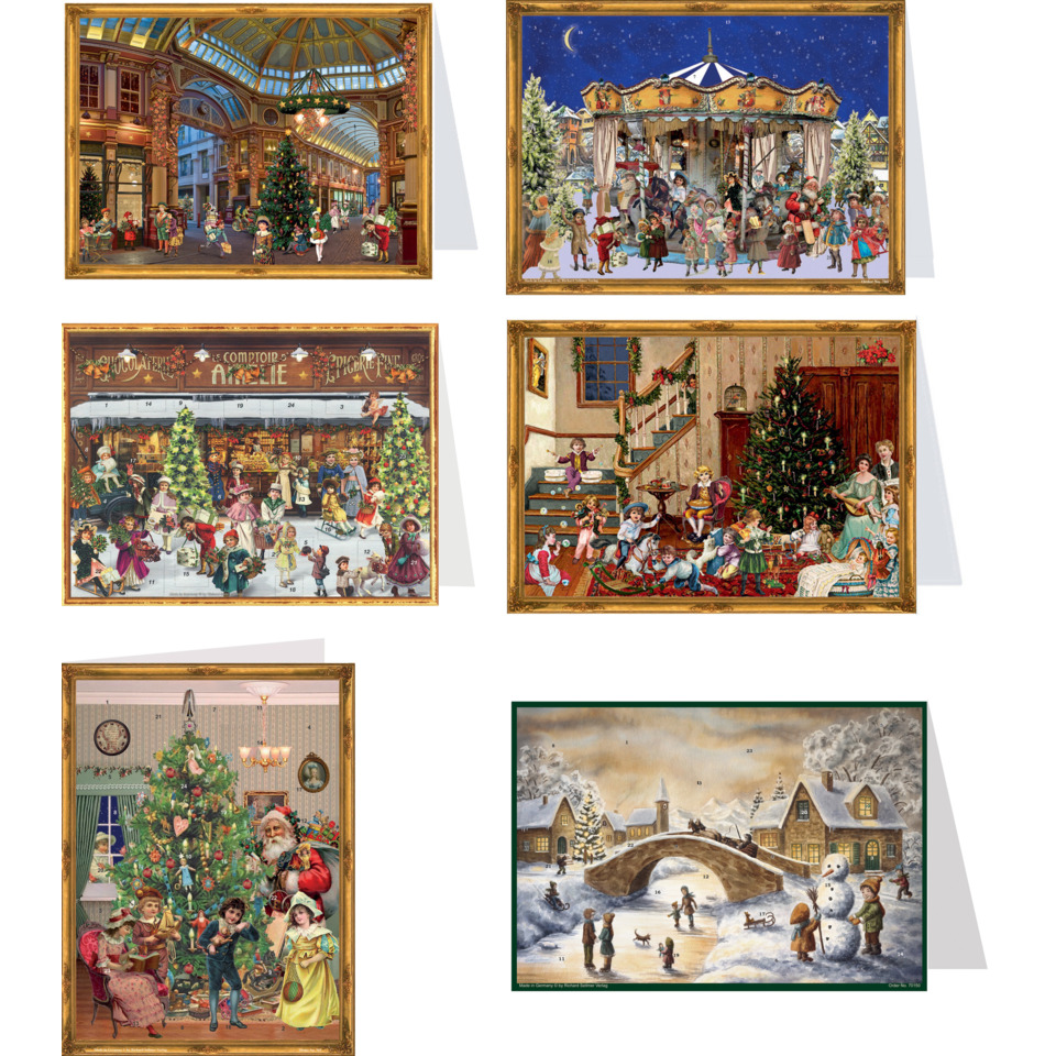Weihnachtsbild, Adventskalender, Weihnachtsmarkt, Winterlandschaft, Weihnachtsbaum