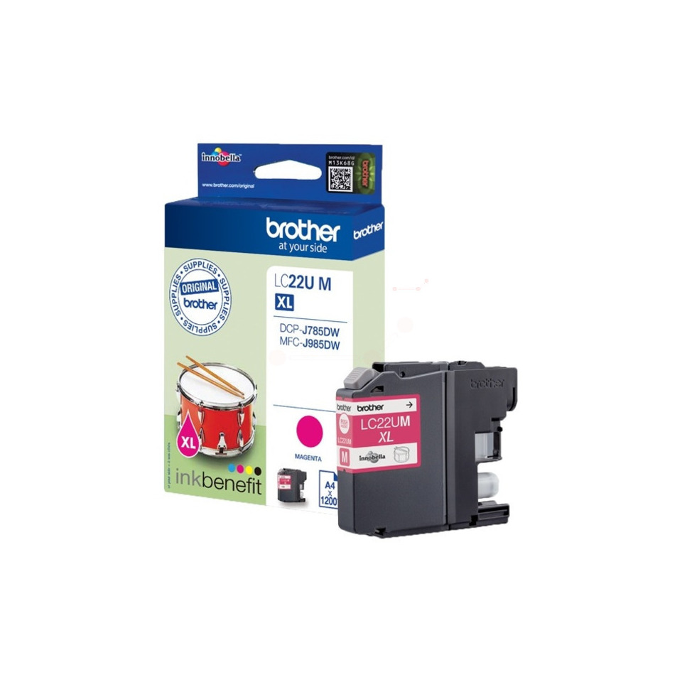 Tinte, Tintenpatrone, XL, Magenta, Brother LC22UM