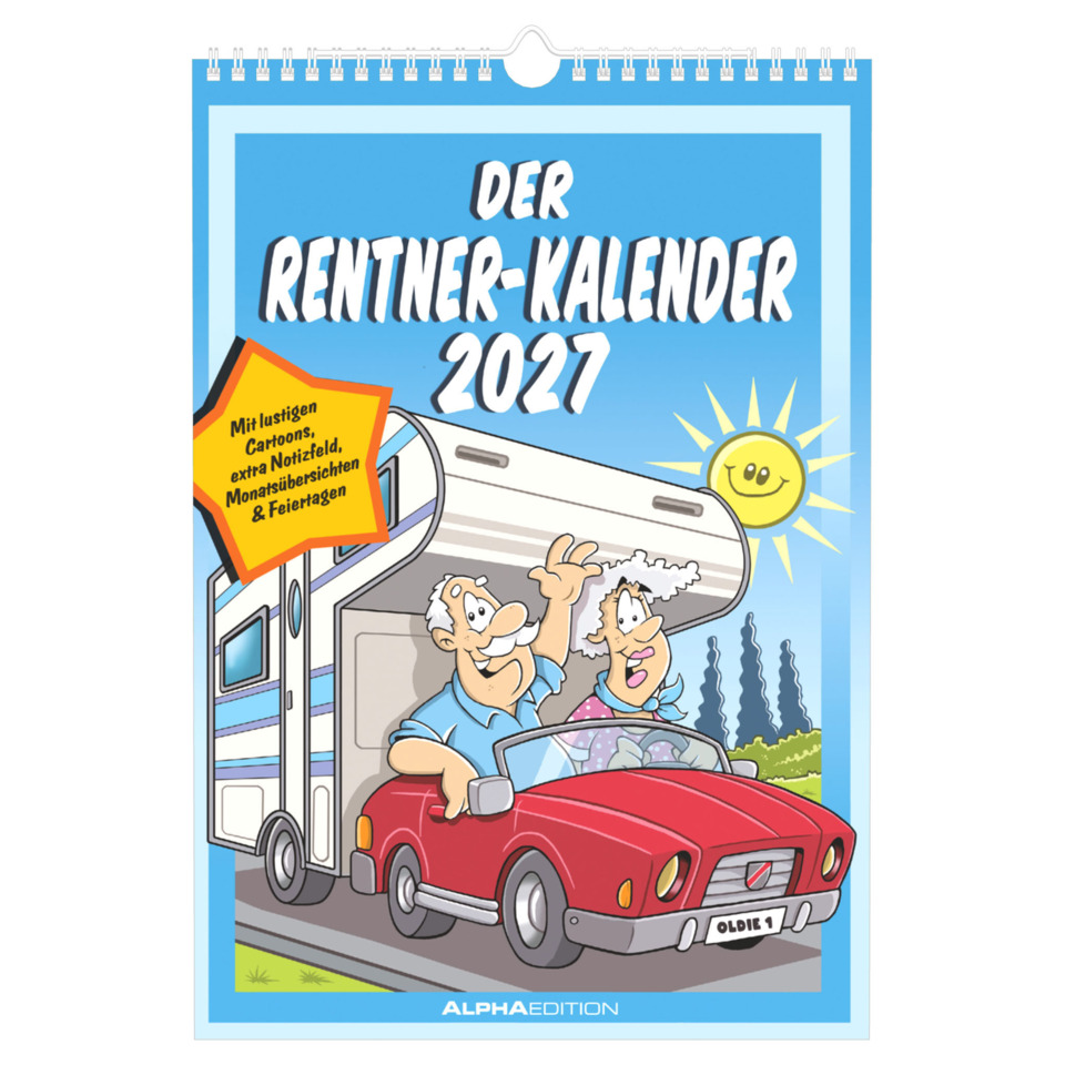 Kalender, Rentner, Cartoon, Alte Leute, Auto