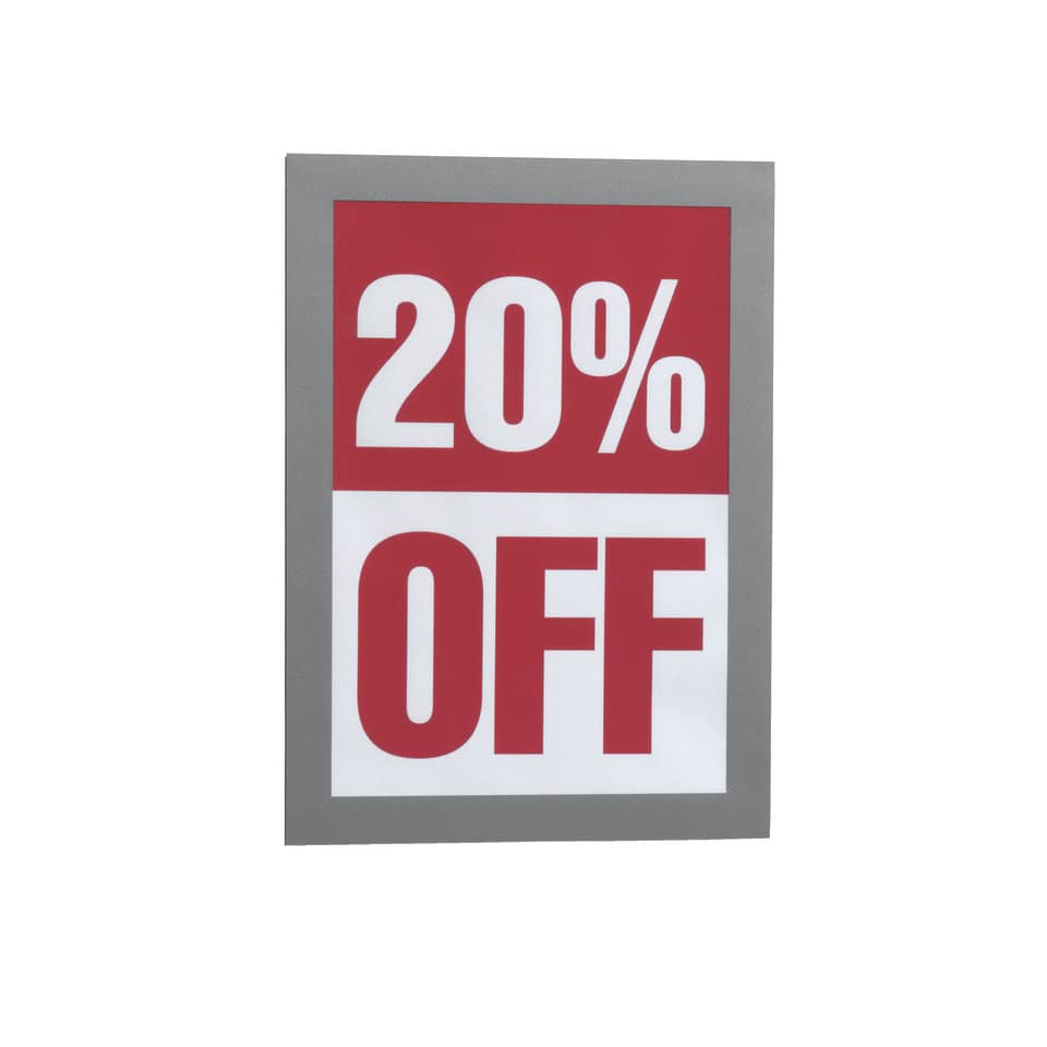 20% off, sale sign, discount poster, red white, promotion sign