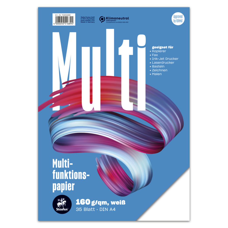 Multi-Funktionspapier, Weiß, A4, DIN A4, 35 Blatt