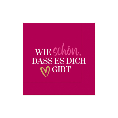 Motivserviette Wie schön, dass.., 33 x 33 cm, 3-lagig FÜR DICH 130713