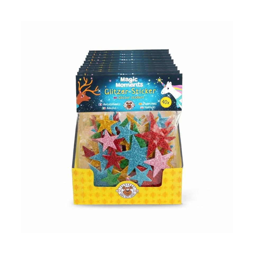 Weihnachtsetikett Glitzersteine Magic Moment, 40-teilig TRENDHAUS 963390