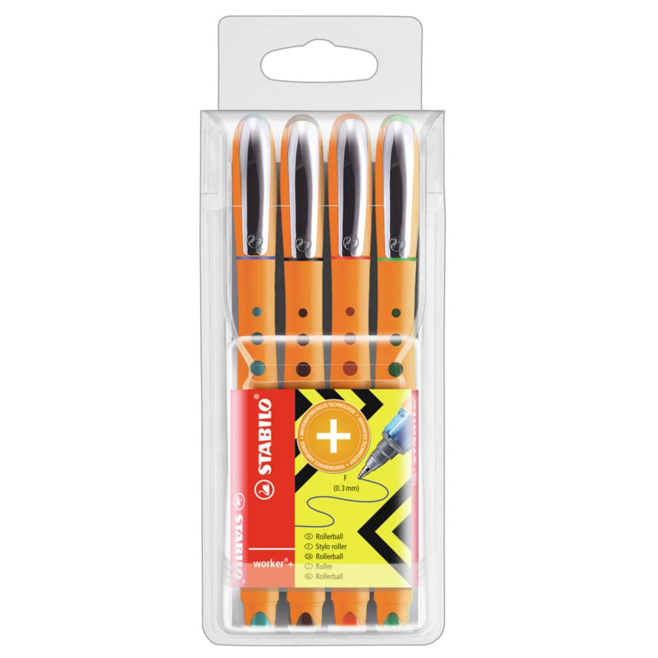 Schwarz-orange Stifte, Kunststoffgriff, Multifarbige Marker, Stiftset, Dauerstift-Set
