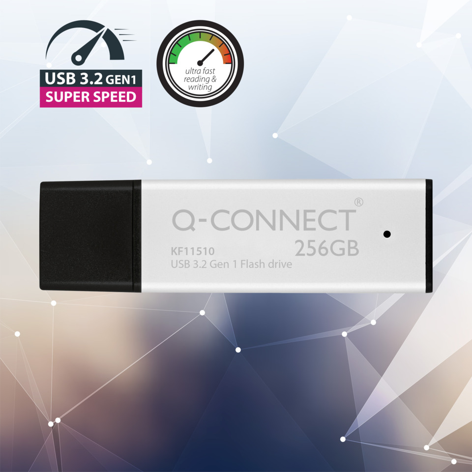 USB-Stick, 256GB, Metallgehäuse, Q-Connect, USB 3.2 Gen 1