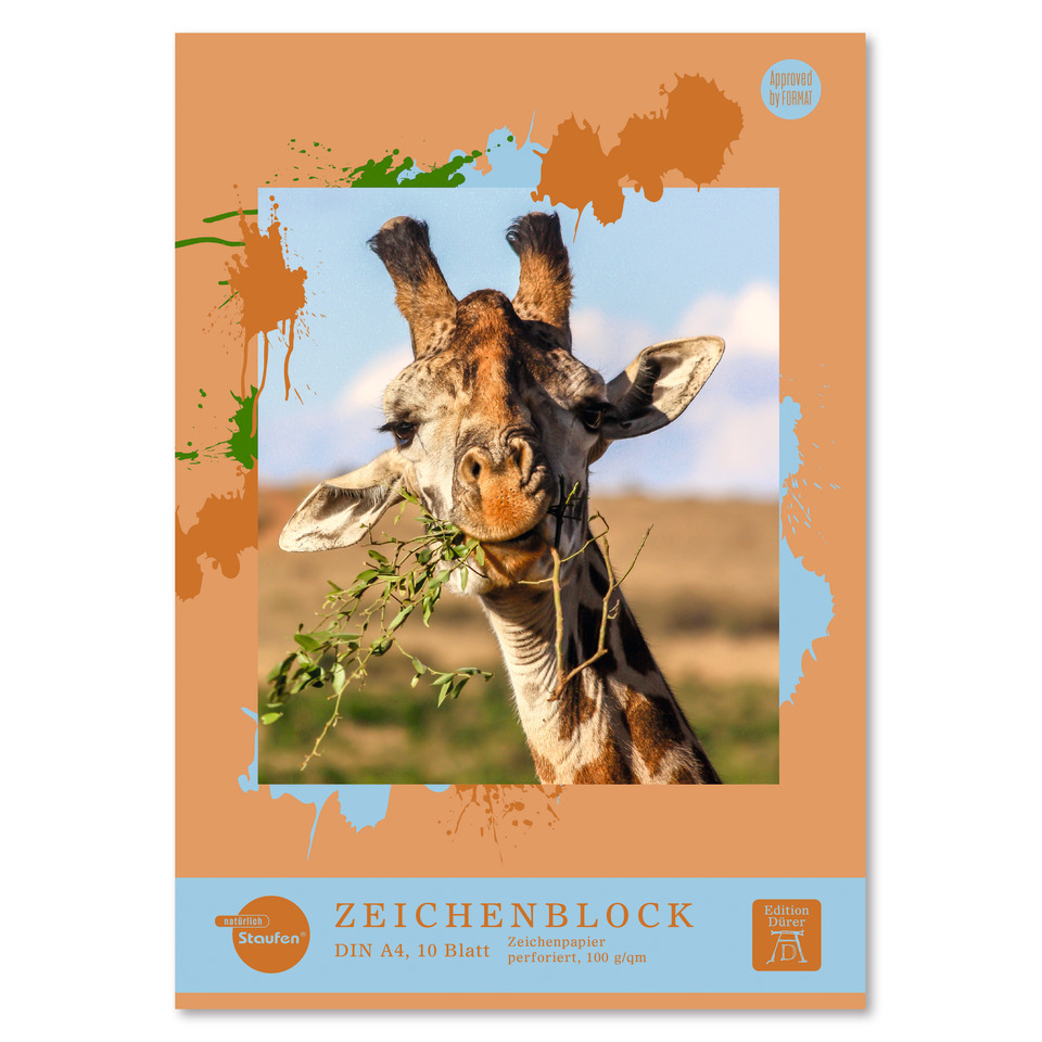 Giraffe, Herbivor, Blatt Papier, Zeichenblock, A4
