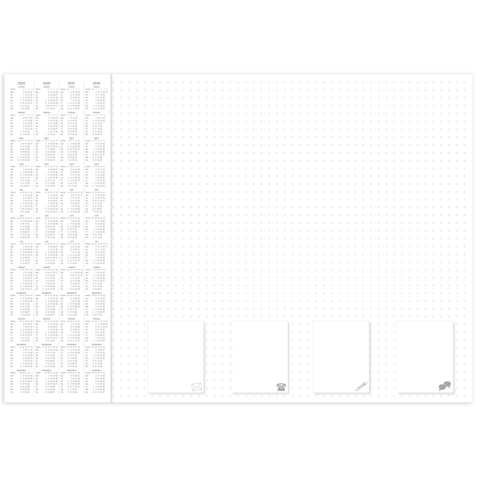 planer, kalender, gitter, punktraster, notizblock