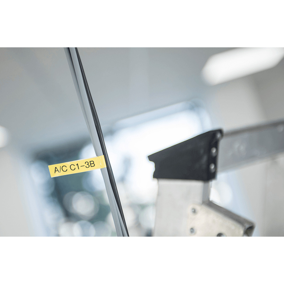 A/C label, Kabel, gelbes Etikett, Industriell, Treppenreling
