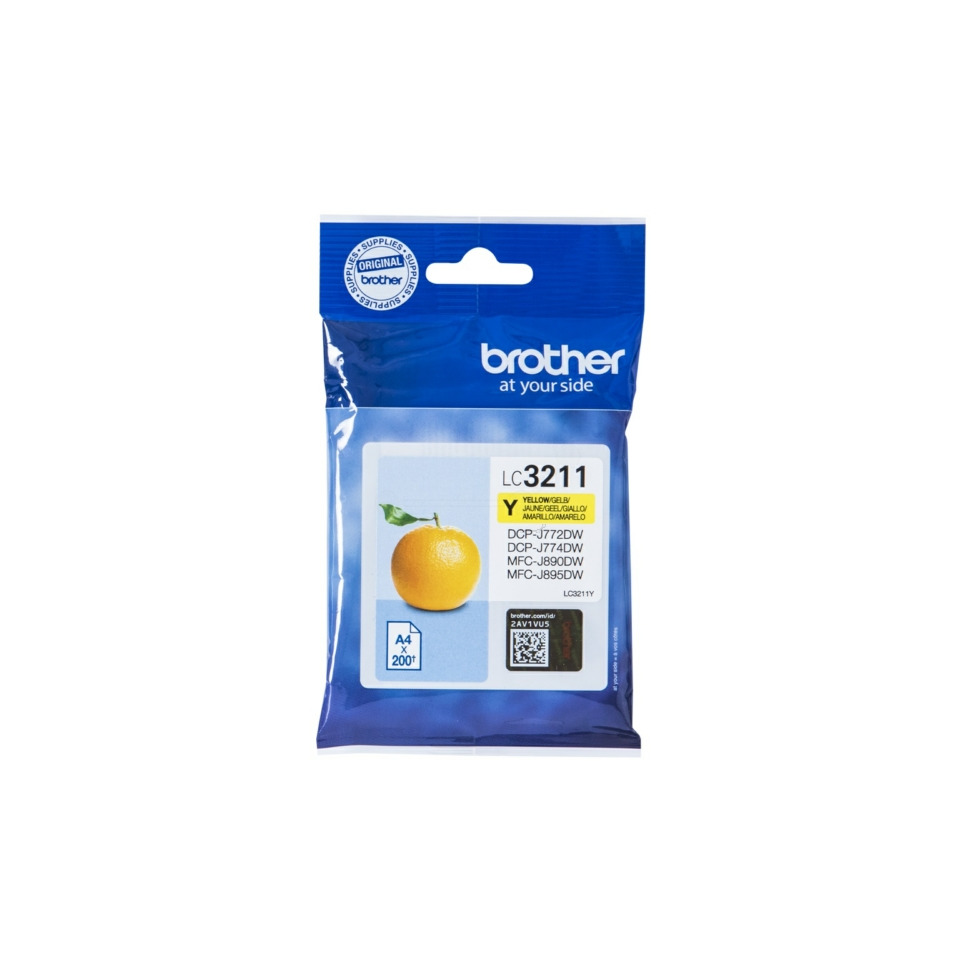 Tintenpatrone, Brother, LC3211, Gelb, Druckertinte