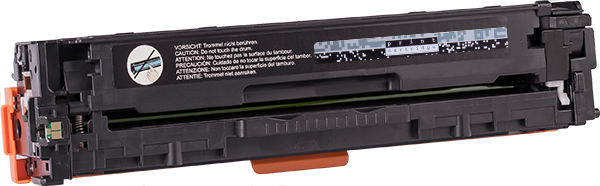Toner cartridge, Printer accessory, Schwarzer Toner, Teil mit Skala, Warnhinweis