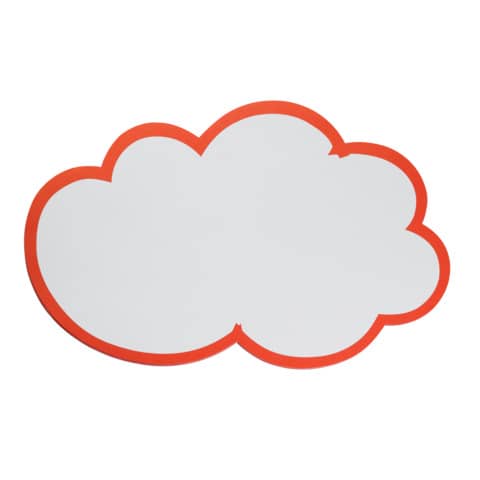 Moderationskarte Wolke, 230 x 140 mm, Altpapier, 20 Stück, weiß/rot FRANKEN UMZWM
