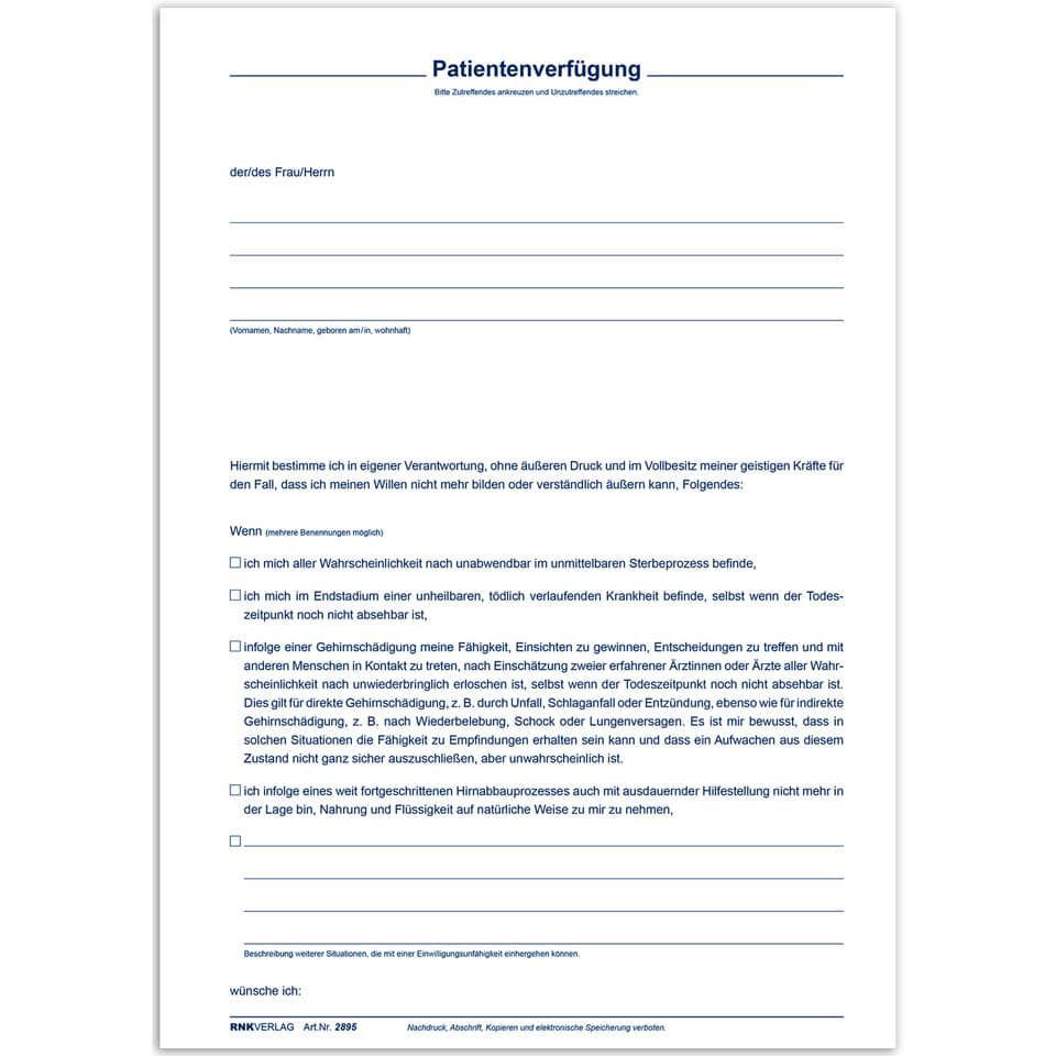 ärztliche verfügung, formulare, unterschrift, checkliste, papierdokument