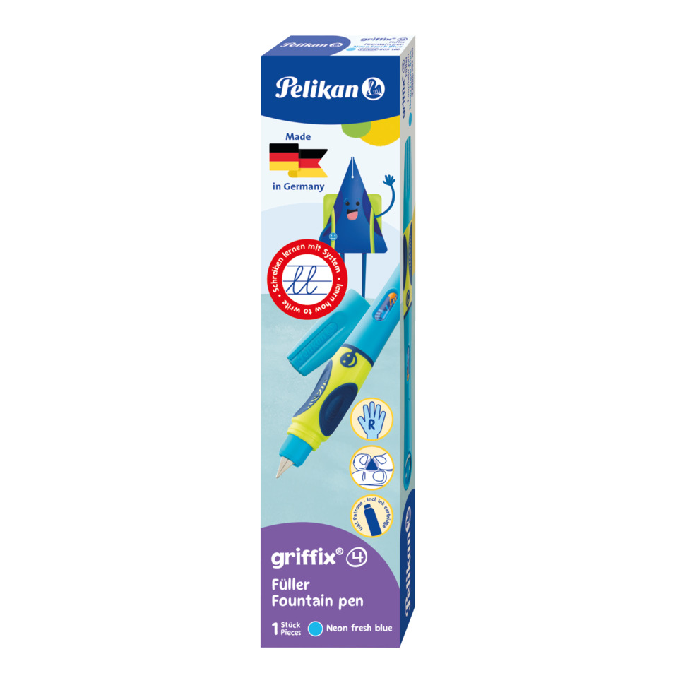 Patronenfüller griffix® A - Rechtshänder, neonblau fresh PELIKAN 300008837
