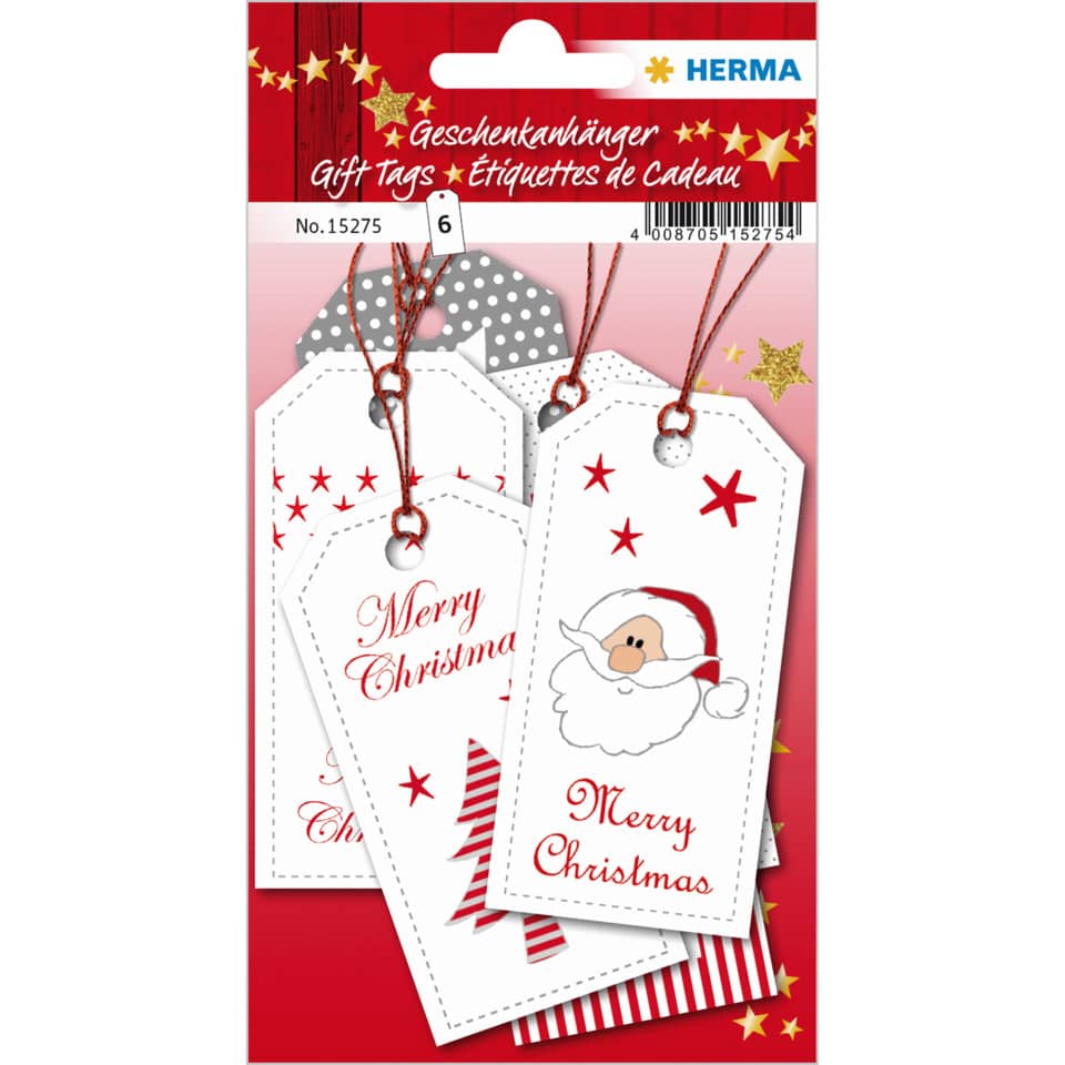 Weihnachtsanhänger, Geschenkanhänger, Tag, Santa, Merry Christmas