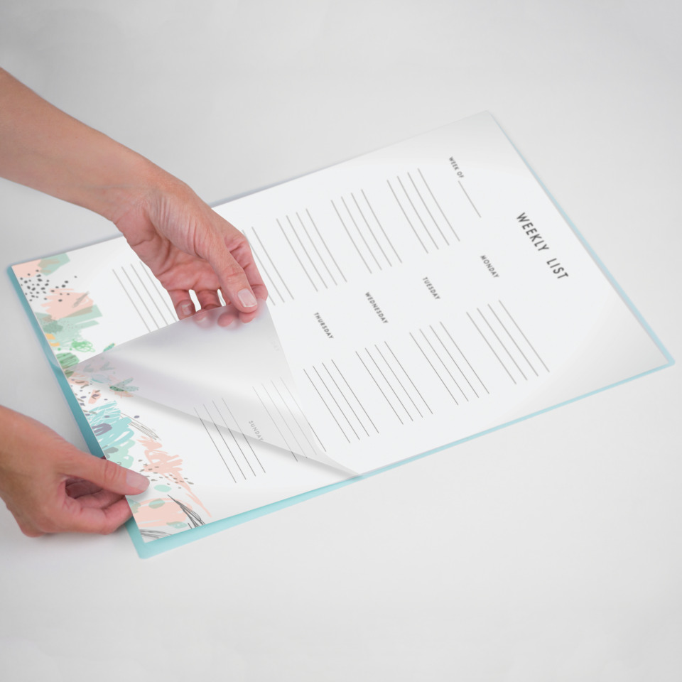 wöchentliche list, Planer, Kalender, vorflippen, Blumenrand