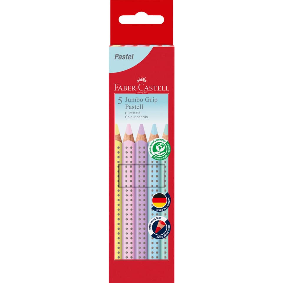 Farbstift Jumbo Grip Pastell, 5 Stück FABER CASTELL 110991