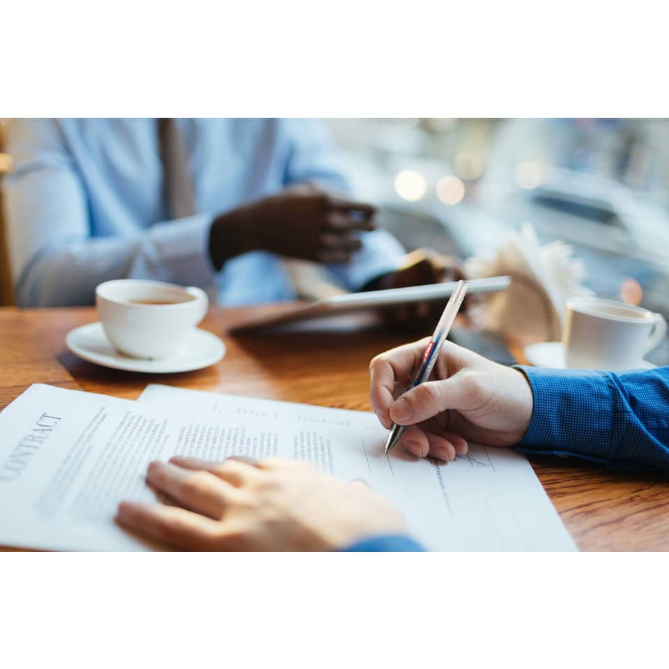 Vertragsunterzeichnung, Dokument, Unterschrift, Kaffee, Stift