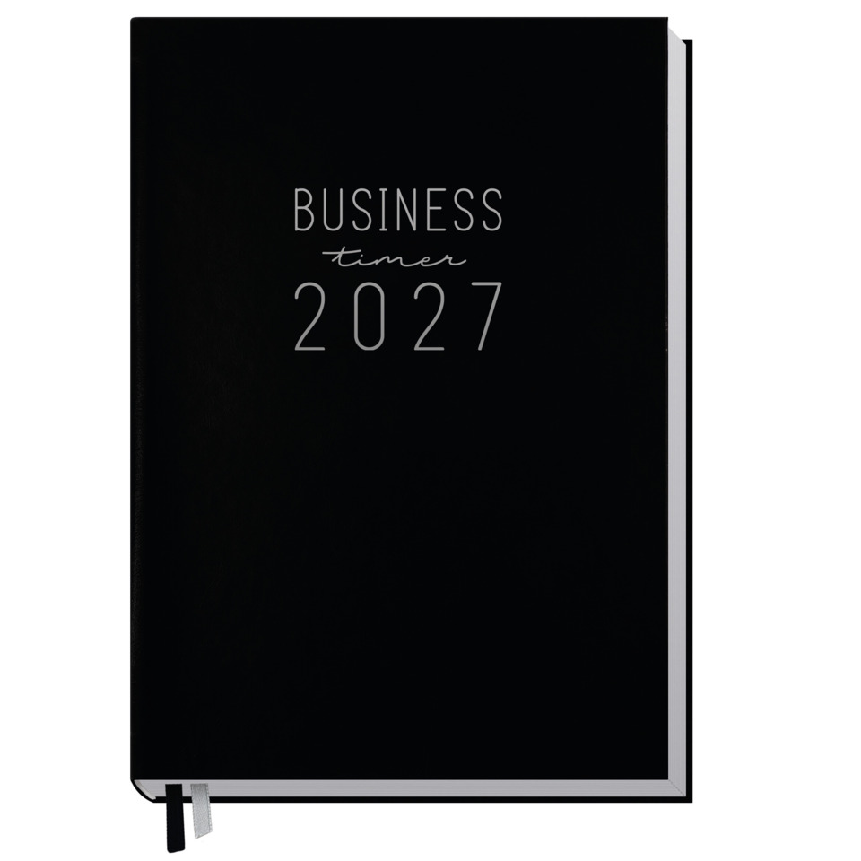 Notizbuch, Planer, schwarze Deckel, 2027, Business Timer