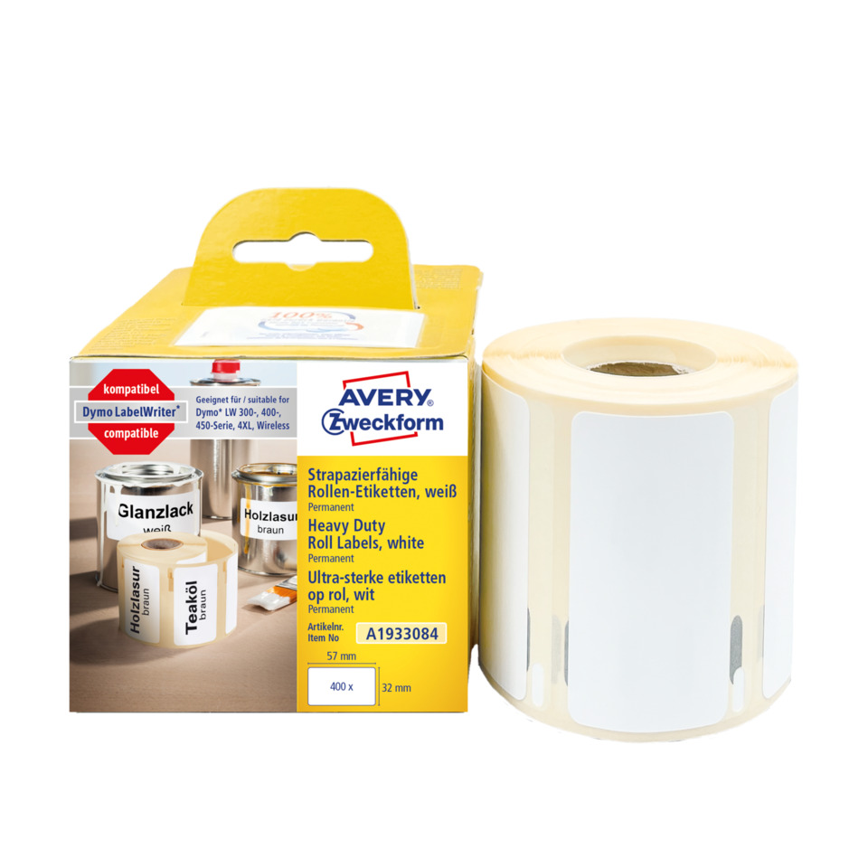 rollenetiketten, Etikettenrolle, Klebebeschriftung, weiße Etiketten, Avery Zweckform