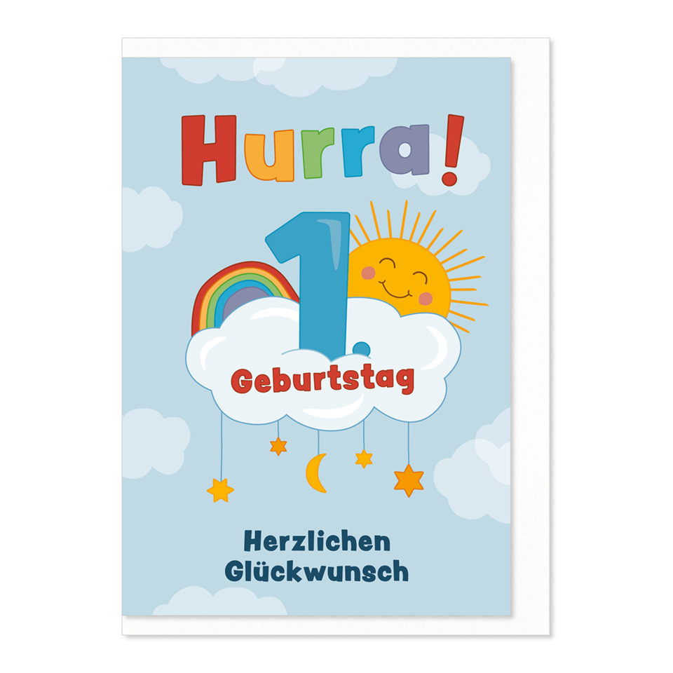Geburtstag, Glückwunsch, Sonne, Regenbogen, Wolke