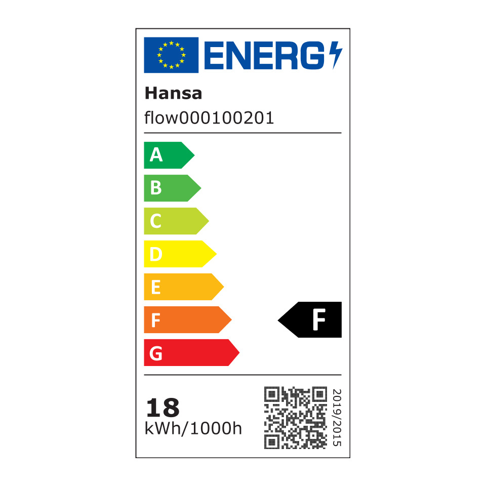 Energieetikett, kWh/1000h, F, Hansa, EU-Label