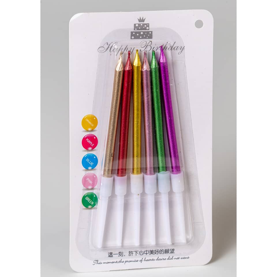 Geburtstagskerze sortiert6 Stück Metallic  52889