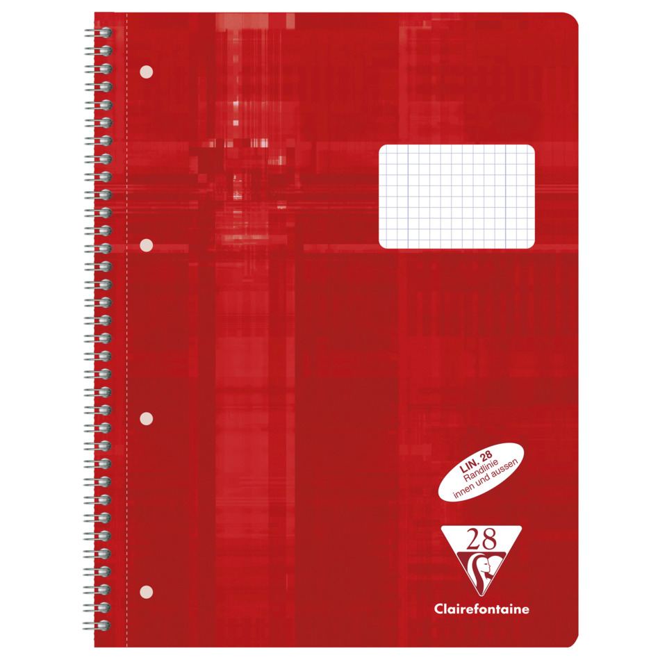 notebook, spiralbound, red notebook, grid label, Clairefontaine