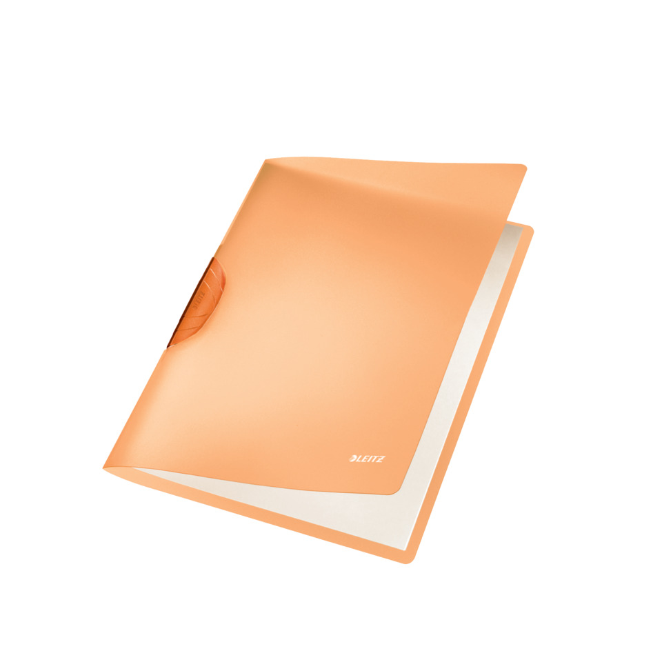 Notizbuch, Notizheft, Klemmbinder, Kunstleder, Orange
