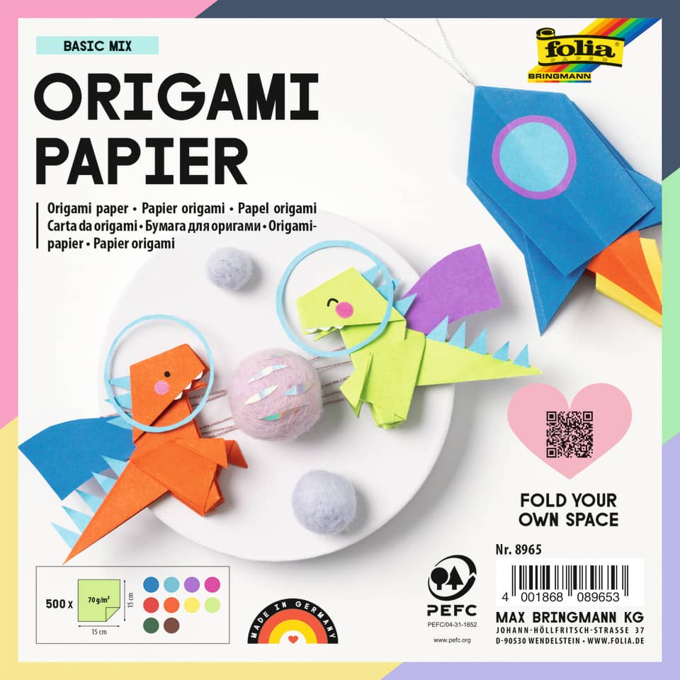 Origami, Papier, Fächer, Dinosaurier, Bunte Farben