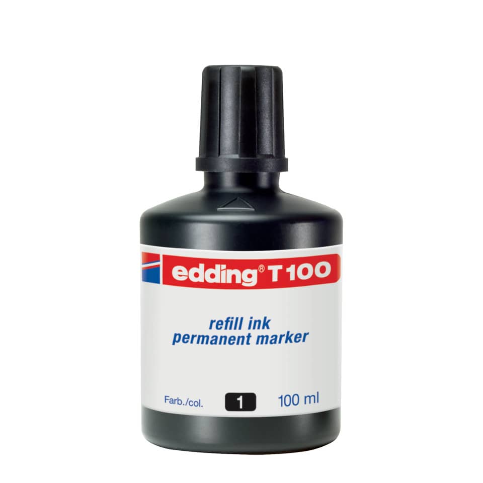 Tinte, Permanentmarker, Tintenbehälter, 100 ml, Klebeflasheffekt?