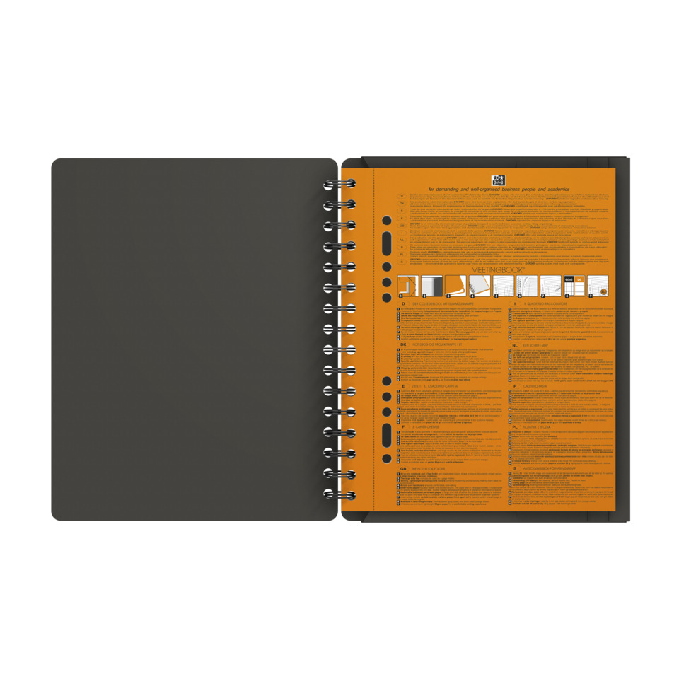 notebook, spiral-bound, orange insert, ring binder, planner accessory