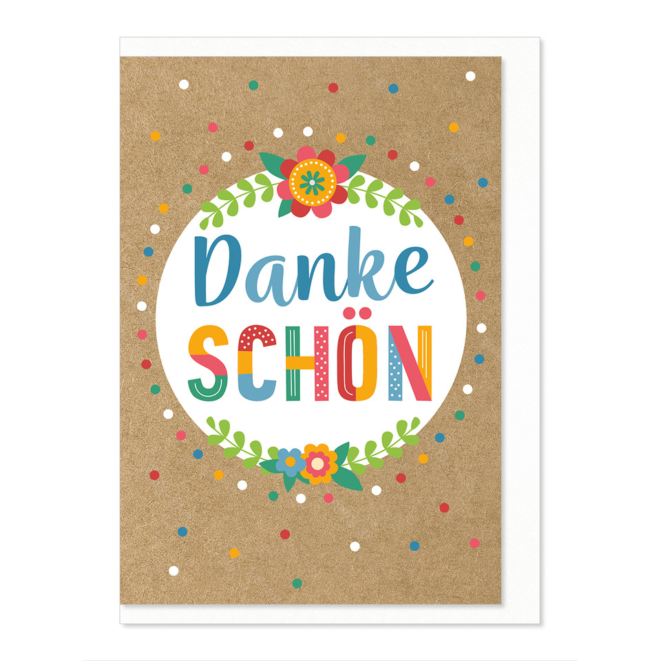 Grußkarte, Danke, Schön, Kartenmotiv, Blumenkranz